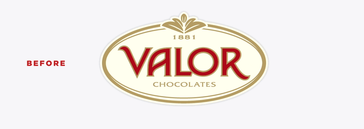 Logotipo Valor, antes y después del rediseño